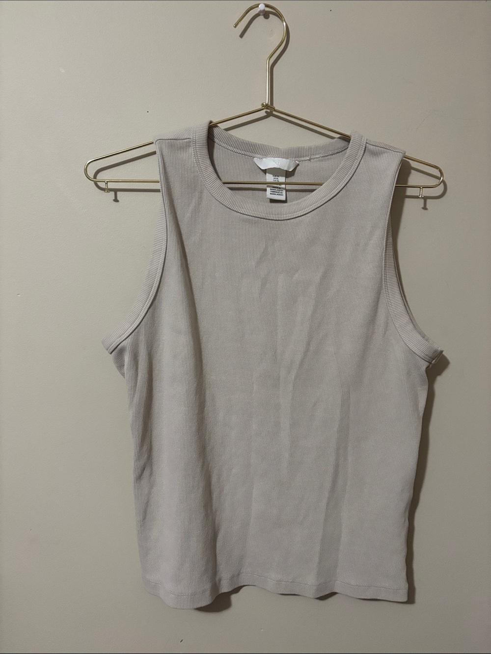H&M Ribbed Crewneck Tank - Beige